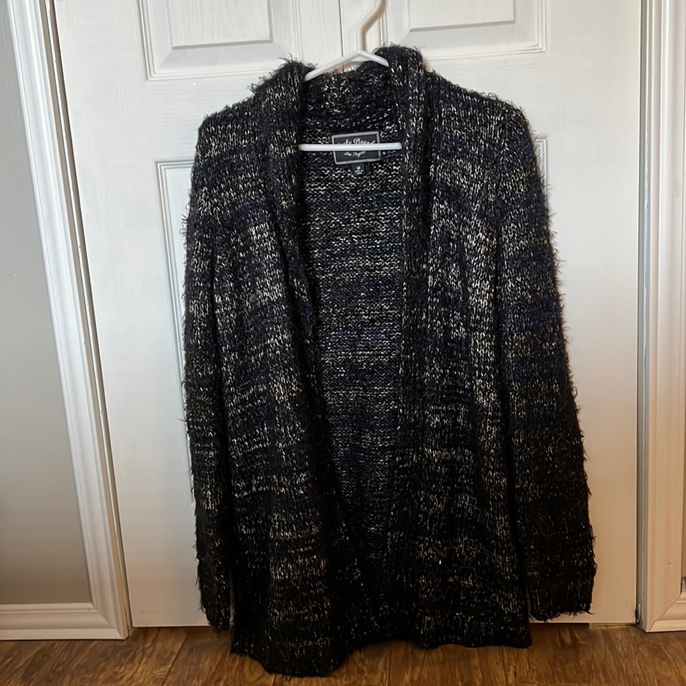 Lucky Brand Fuzzy Shine Stripe Cardigan